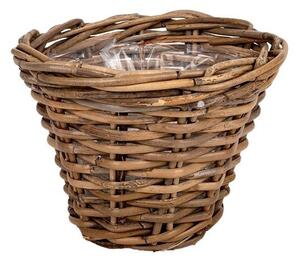 Hasított Rattan Kaspó Barna 25x22cm