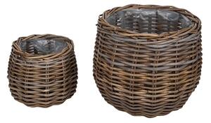 Rattan Csupor Kaspó Szett 38x33cm S/2
