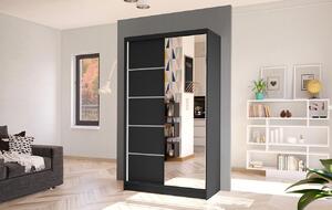 Elegáns ARINI 3 ruhásszekrény - szélesség 100 cm, fekete