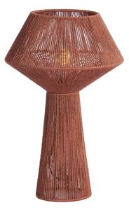 Piros asztali lámpa juta búrával (magasság 47 cm) Fugia – Light & Living