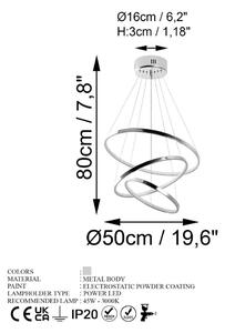 Ezüstszínű LED függőlámpa ø 50 cm Simit – Opviq lights