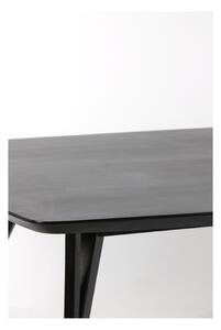 Fekete étkezőasztal akácfa asztallappal 100x220 cm Quenza – Light & Living