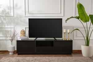 Hanah Home TV Stand Wood Black Vanguard - Wood Black