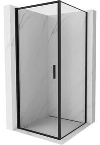 Mexen Exo-B 90 x 90 cm-es nyitható zuhanykabin, átlátszó, fekete - 817-090-090-70-00