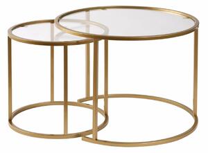 Hanah Home Coffee Table Set Gold Transparent Aurum - 60, 42 - Gold, Transparent