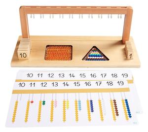 Montessori - Gyöngykészlet kerettel 10-19