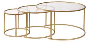 Hanah Home dohányzóasztal szett Gold Transparent Aurum - 80, 60, 42 - arany, átlátszó