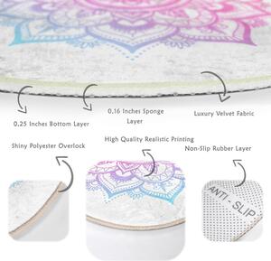 Fehér-rózsaszín mosható-robotporszívóval tisztítható kerek szőnyeg ø 100 cm Comfort – Mila Home