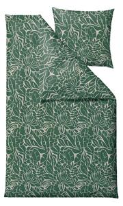 Zöld egyszemélyes damaszt ágyneműhuzat 140x200 cm Abstract leaves – Södahl