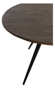 Fekete-sötétbarna kerek étkezőasztal akácfa asztallappal ø 120 cm Turi – Light & Living