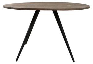 Fekete-sötétbarna kerek étkezőasztal akácfa asztallappal ø 140 cm Turi – Light & Living