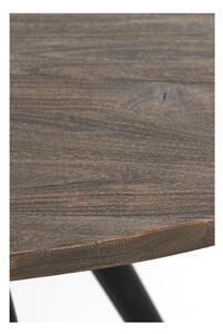 Fekete-sötétbarna kerek étkezőasztal akácfa asztallappal ø 140 cm Turi – Light & Living