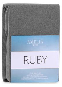 Sötétszürke gumis frottír lepedő 140x200 cm Ruby – AmeliaHome