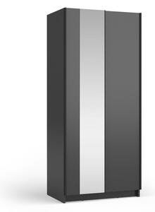 Keskeny, tükrös gardrób 80 cm CARTAGO - fekete