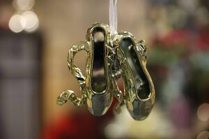LUX arany karácsonyfadísz balettcipők 10cm