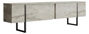 Hanah Home TV Stand Travertine Black Luxe - Travertine, Black
