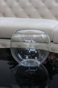 Átlátszó kerek üveg váza 18cm
