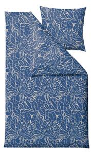 Kék egyszemélyes damaszt ágyneműhuzat 140x200 cm Abstract leaves – Södahl