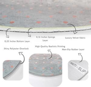 Szürke-rézszínű mosható-robotporszívóval tisztítható kerek szőnyeg ø 80 cm Comfort – Mila Home