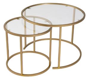 Hanah Home Dohányzóasztal Szett Arany Arany-Átlátszó-60-42