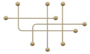 Wallity Metal Wall Hook Gold Samara-A