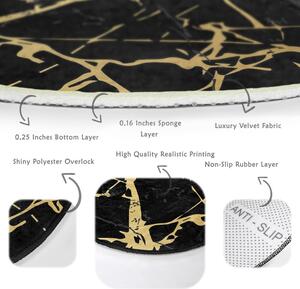Sárga-fekete mosható-robotporszívóval tisztítható kerek szőnyeg ø 80 cm Comfort – Mila Home