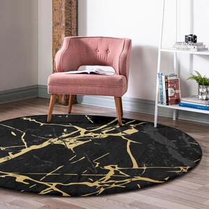 Sárga-fekete mosható-robotporszívóval tisztítható kerek szőnyeg ø 120 cm Comfort – Mila Home