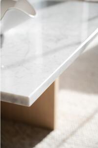 Barna-natúr színű márvány dohányzóasztal 90x90 cm Brooksville - Rowico