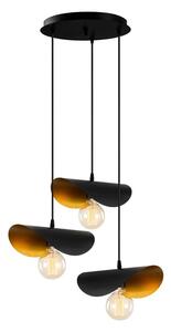 Fekete-aranyszínű függőlámpa fém búrával ø 45 cm Sivani – Opviq lights