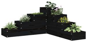 VidaXL fekete 4 szintes tömör fenyőfa kerti virágtartó 80,5x79x36 cm