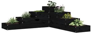 VidaXL fekete 4 szintes tömör fenyőfa kerti virágtartó 106x104,5x36 cm