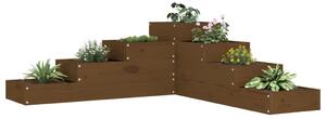 VidaXL mézbarna 4 szintes tömör fa kerti virágtartó 106x104,5x36 cm0