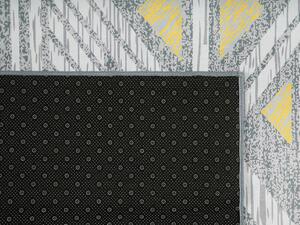 Elegáns Szürke Sárga Geometrikus Mintás Szőnyeg 80 x 150 cm KARGI