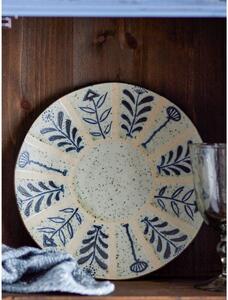 Világoskék-krémszínű agyagkerámia tányér ø 21 cm Leonie – Bloomingville
