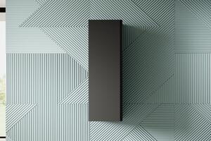 Loftia függőleges felakasztható szekrény - fekete/fekete matt