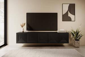 Asha falra szerelhető TV-állvány 200 cm - Matt fekete