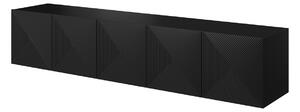 Asha falra szerelhető TV-állvány 200 cm - Matt fekete
