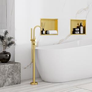 Süllyesztett fürdőszobai polc 30x30 szálcsiszolt arany