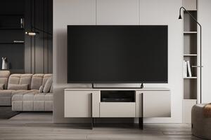 Larena TV-szekrény 150 cm, nyitott polccal - kasmír / fekete lábak