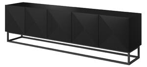 Asha TV-szekrény fém lábakkal 200 cm - matt fekete
