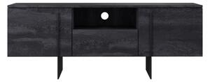 Larena TV-szekrény 150 cm, nyitott polccal - faszén / fekete lábak