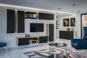 Loftia Mini fali TV-szekrény - artisan/fekete matt
