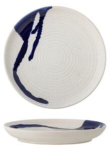 Fehér-kék agyagkerámia tányér ø 27 cm Okayama – Bloomingville