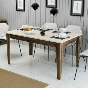 Hanah Home Milan 898 étkezőasztal - diófa, travertin