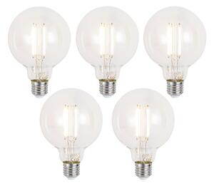 5 darabos intelligens E27 dimmelhető LED izzókészlet G95 átlátszó 7W 806 lm 2700-6500K Zigbee