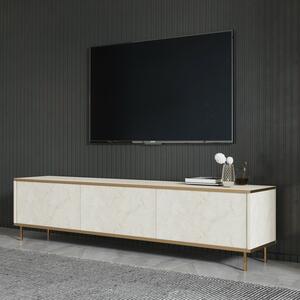 Hanah Home TV Stand Travertine Gold Imaj - Travertine, Gold