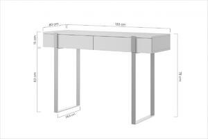 Verica modern konzolasztal/sminkasztal - szénfekete / fekete lábak