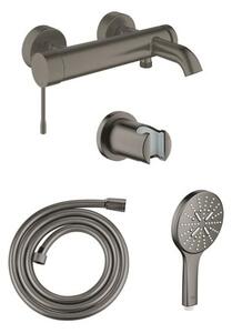Grohe kád csaptelep zuhanyszettel együtt szálcsiszolt Hard Graphite GBAL3