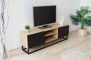 Loftia Mini TV-szekrény fémkereten - artisan/fekete matt