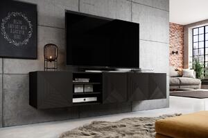 Asha falra szerelhető TV-állvány 200 cm - matt fekete